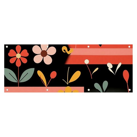 Minimalist Pattern With Simple Lines,flower And Shapes, Creating A Clean And Modern Banner and Sign 8  x 3  from ArtsNow.com Front