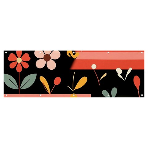 Minimalist Pattern With Simple Lines,flower And Shapes, Creating A Clean And Modern Banner and Sign 12  x 4  from ArtsNow.com Front