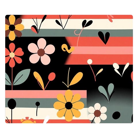 Minimalist Pattern With Simple Lines,flower And Shapes, Creating A Clean And Modern Premium Plush Fleece Blanket (Small) from ArtsNow.com 50 x40  Blanket Front