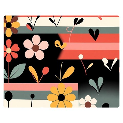 Minimalist Pattern With Simple Lines,flower And Shapes, Creating A Clean And Modern Premium Plush Fleece Blanket (Medium) from ArtsNow.com 60 x50  Blanket Front