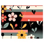  Minimalist Pattern With Simple Lines,flower And Shapes, Creating A Clean And Modern Premium Plush Fleece Blanket (Medium)