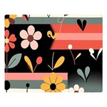  Minimalist Pattern With Simple Lines,flower And Shapes, Creating A Clean And Modern Premium Plush Fleece Blanket (Large)