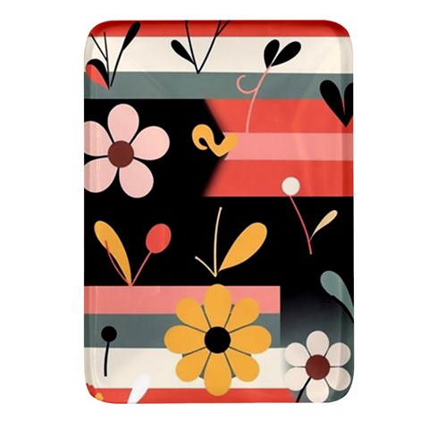 Minimalist Pattern With Simple Lines,flower And Shapes, Creating A Clean And Modern Rectangular Glass Fridge Magnet (4 pack) from ArtsNow.com Front