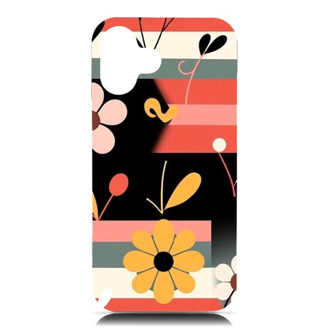 Minimalist Pattern With Simple Lines,flower And Shapes, Creating A Clean And Modern iPhone 16 Plus Black UV Print PC Hardshell Case from ArtsNow.com Front