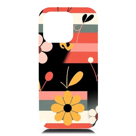 Minimalist Pattern With Simple Lines,flower And Shapes, Creating A Clean And Modern iPhone 16 Pro Max Black UV Print PC Hardshell Case from ArtsNow.com Front