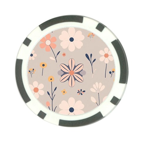 Minimalist Pattern With Simple Lines,flower And Shapes, Creating A Clean And Modern Poker Chip Card Guard from ArtsNow.com Front