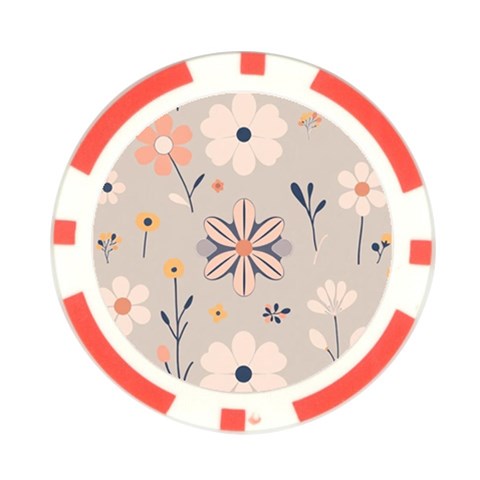 Minimalist Pattern With Simple Lines,flower And Shapes, Creating A Clean And Modern Poker Chip Card Guard from ArtsNow.com Front