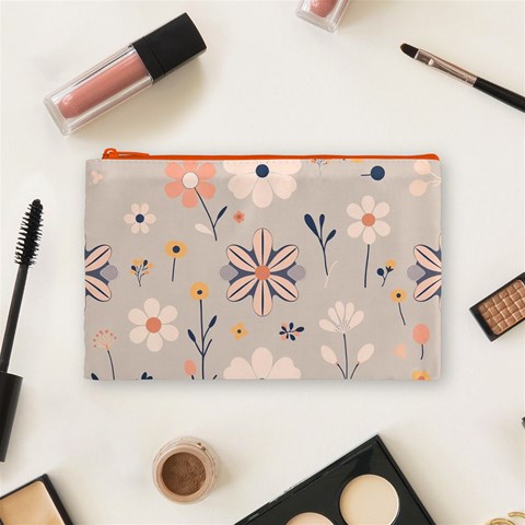 Minimalist Pattern With Simple Lines,flower And Shapes, Creating A Clean And Modern Cosmetic Bag (Medium) from ArtsNow.com Front