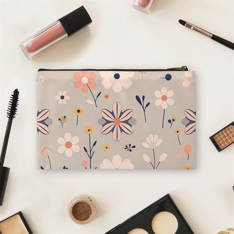 Minimalist Pattern With Simple Lines,flower And Shapes, Creating A Clean And Modern Cosmetic Bag (Medium) from ArtsNow.com Back