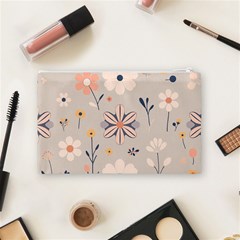 Minimalist Pattern With Simple Lines,flower And Shapes, Creating A Clean And Modern Cosmetic Bag (Medium) from ArtsNow.com Back