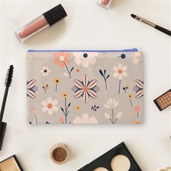 Minimalist Pattern With Simple Lines,flower And Shapes, Creating A Clean And Modern Cosmetic Bag (Medium) from ArtsNow.com Back