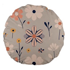 Minimalist Pattern With Simple Lines,flower And Shapes, Creating A Clean And Modern Large 18  Premium Round Cushions from ArtsNow.com Front