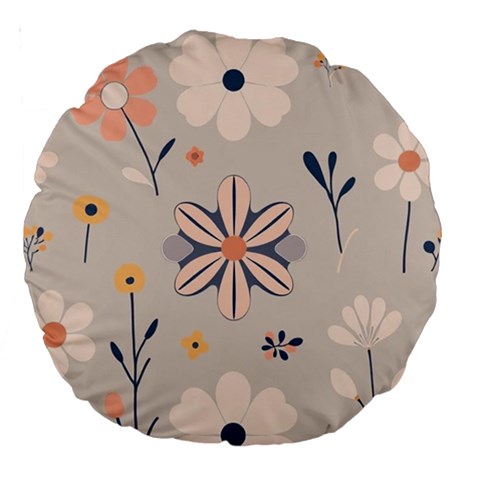 Minimalist Pattern With Simple Lines,flower And Shapes, Creating A Clean And Modern Large 18  Premium Round Cushions from ArtsNow.com Back