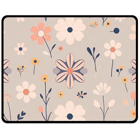 Minimalist Pattern With Simple Lines,flower And Shapes, Creating A Clean And Modern Two Sides Fleece Blanket (Medium) from ArtsNow.com 58.8 x47.4  Blanket Front