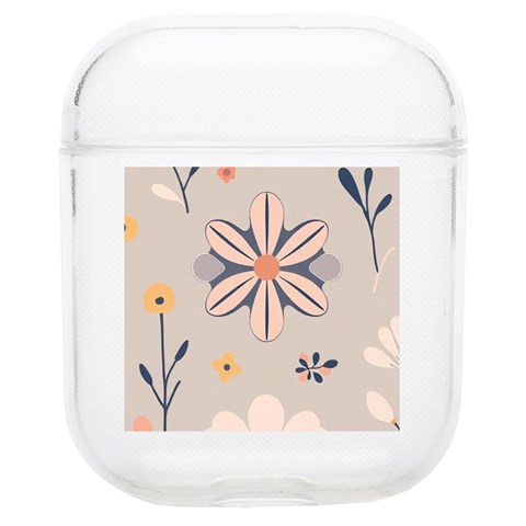 Minimalist Pattern With Simple Lines,flower And Shapes, Creating A Clean And Modern Soft TPU AirPods 1/2 Case from ArtsNow.com Front