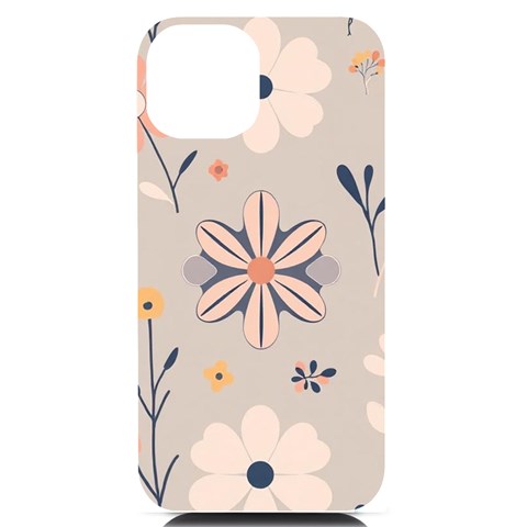 Minimalist Pattern With Simple Lines,flower And Shapes, Creating A Clean And Modern iPhone 14 Black UV Print PC Hardshell Case from ArtsNow.com Front