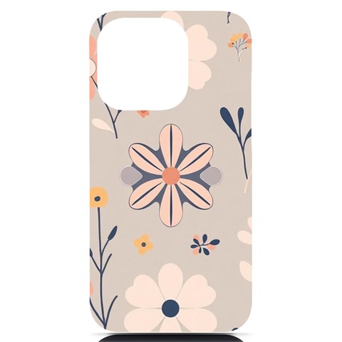 Minimalist Pattern With Simple Lines,flower And Shapes, Creating A Clean And Modern iPhone 14 Pro Black UV Print PC Hardshell Case from ArtsNow.com Front