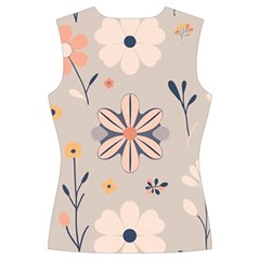 Minimalist Pattern With Simple Lines,flower And Shapes, Creating A Clean And Modern Women s Cut Out Long Sleeve T Back