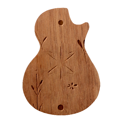 Minimalist Pattern With Simple Lines,flower And Shapes, Creating A Clean And Modern Guitar Shape Wood Guitar Pick Holder Case And Picks Set from ArtsNow.com Front