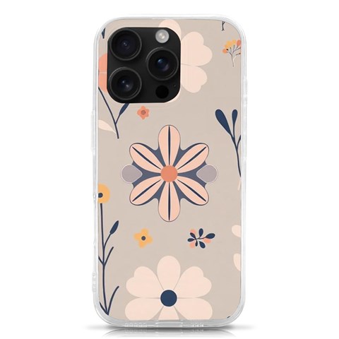 Minimalist Pattern With Simple Lines,flower And Shapes, Creating A Clean And Modern iPhone 16 Pro TPU UV Print Case from ArtsNow.com Front