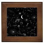 Cosmic Black Space Star Framed Tile