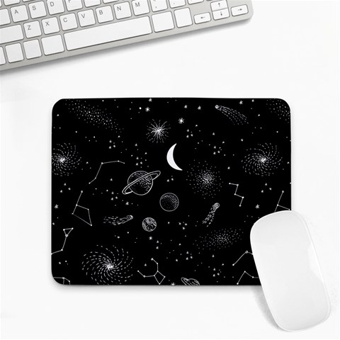 Cosmic Black Space Star Small Mousepad from ArtsNow.com Front