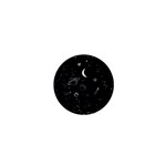 Cosmic Black Space Star 1  Mini Buttons