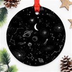 Cosmic Black Space Star Ornament (Round)