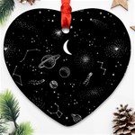 Cosmic Black Space Star Ornament (Heart)