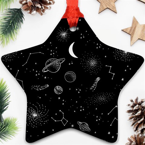 Cosmic Black Space Star Ornament (Star) from ArtsNow.com Front