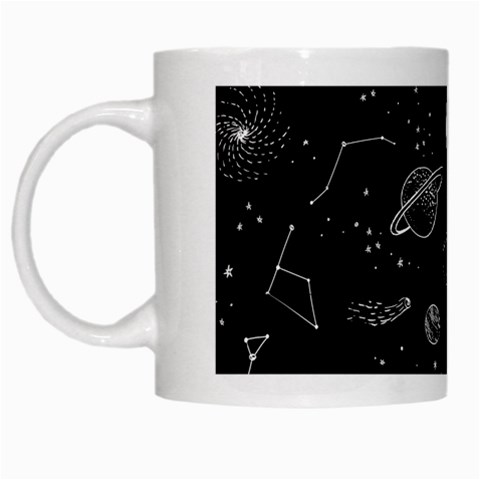 Cosmic Black Space Star White Mug from ArtsNow.com Left