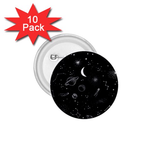 Cosmic Black Space Star 1.75  Buttons (10 pack) from ArtsNow.com Front