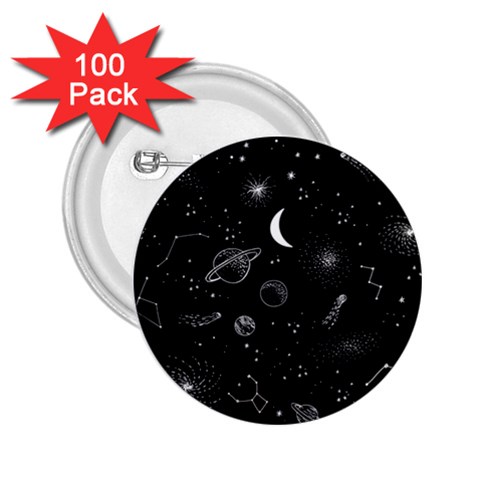 Cosmic Black Space Star 2.25  Buttons (100 pack)  from ArtsNow.com Front