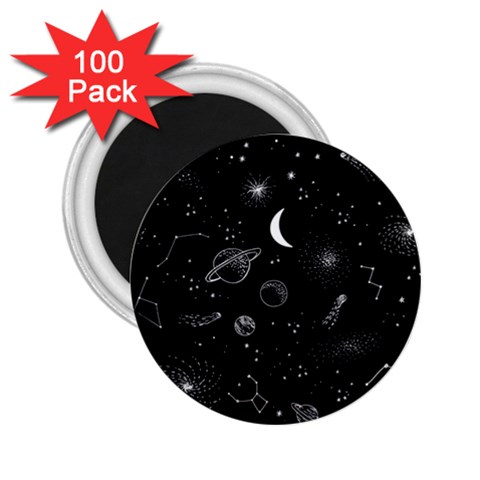 Cosmic Black Space Star 2.25  Magnets (100 pack)  from ArtsNow.com Front