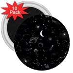 Cosmic Black Space Star 3  Magnets (10 pack) 