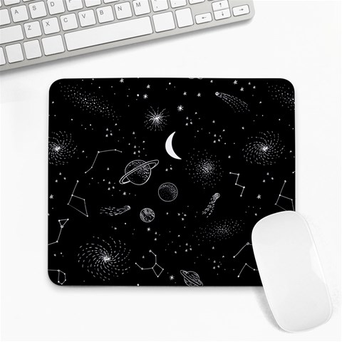 Cosmic Black Space Star Large Mousepad from ArtsNow.com Front