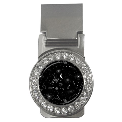 Cosmic Black Space Star Money Clips (CZ)  from ArtsNow.com Front