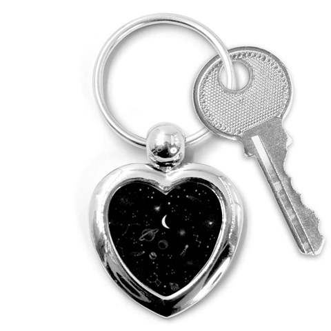 Cosmic Black Space Star Key Chain (Heart) from ArtsNow.com Front