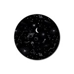 Cosmic Black Space Star Rubber Round Coaster (4 pack)