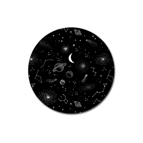 Cosmic Black Space Star Magnet 3  (Round) from ArtsNow.com Front