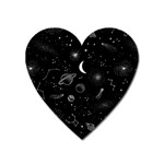 Cosmic Black Space Star Heart Magnet