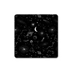 Cosmic Black Space Star Square Magnet