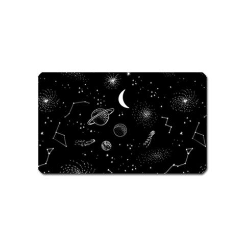 Cosmic Black Space Star Magnet (Name Card) from ArtsNow.com Front