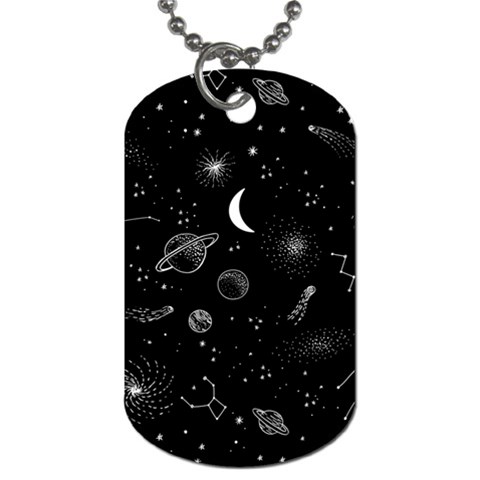 Cosmic Black Space Star Dog Tag (One Side) from ArtsNow.com Front