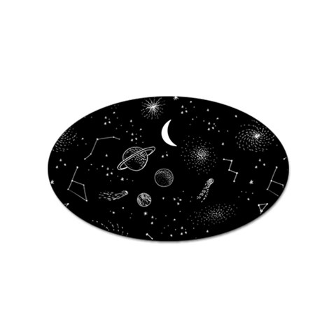 Cosmic Black Space Star Sticker Oval (10 pack) from ArtsNow.com Front