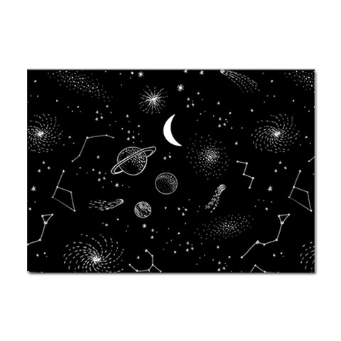 Cosmic Black Space Star Sticker A4 (10 pack) from ArtsNow.com Front