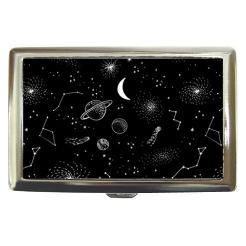 Cosmic Black Space Star Cigarette Money Case from ArtsNow.com Front