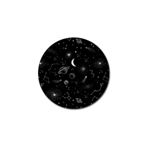 Cosmic Black Space Star Golf Ball Marker from ArtsNow.com Front