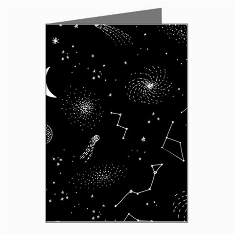 Cosmic Black Space Star Greeting Card from ArtsNow.com Left