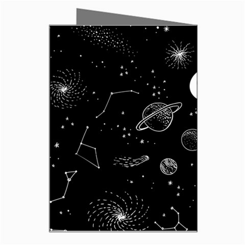 Cosmic Black Space Star Greeting Card from ArtsNow.com Right